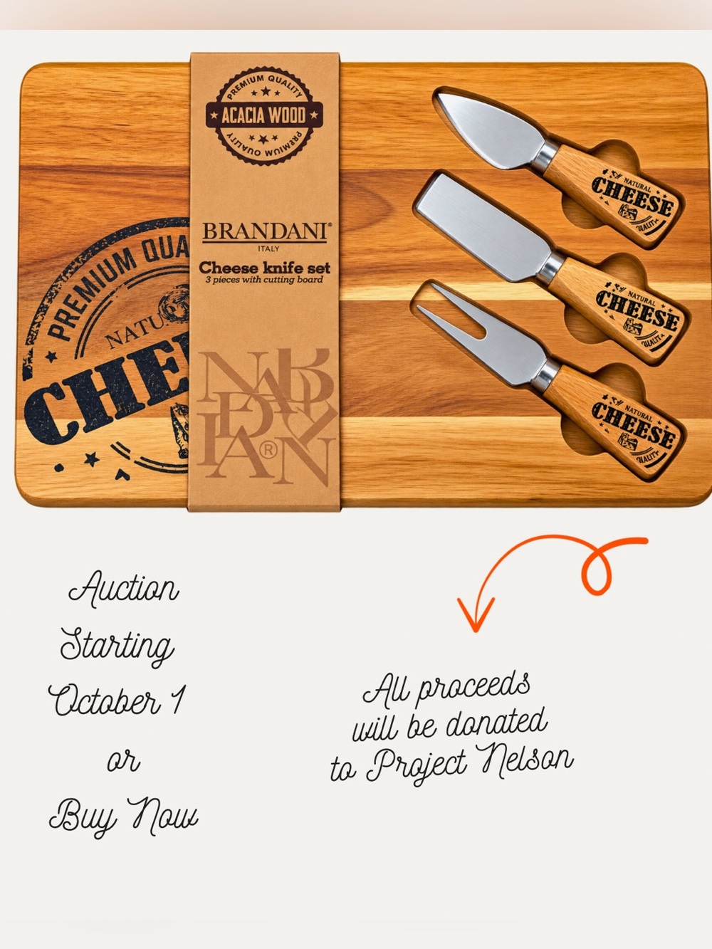 ⚕️ Acacia Wood Cheese Board Set